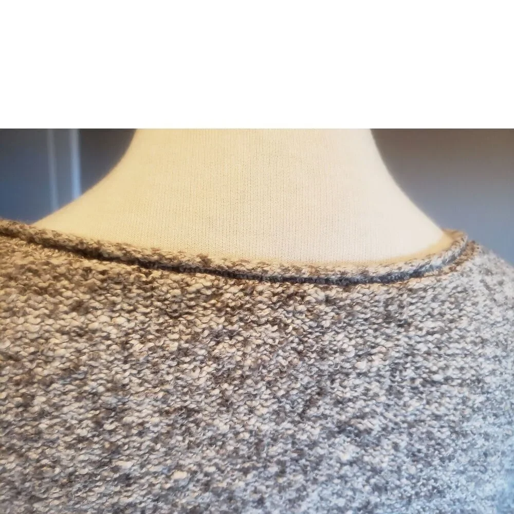 J. Jill Pure Jill Sweater Womens L Gray Knit Oversized Boho Lagenlook Pullover
